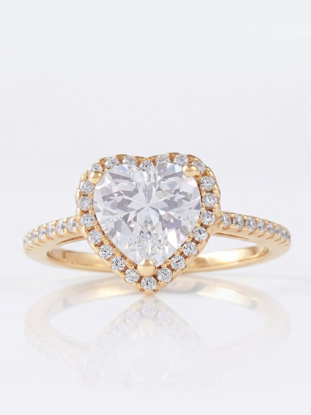 Gold Heart ring, Charmed Aroma, 925 Sterling Silver finished in 10k Gold